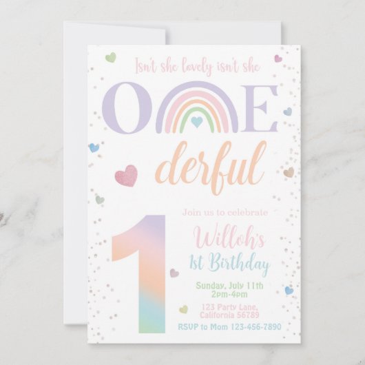 Isnt ze heerlijk instant ze oenoful 1st uitnodigin kaart (Voorkant)