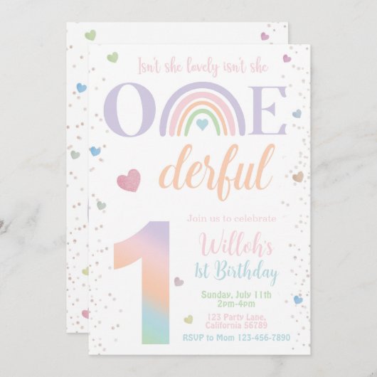 Isnt ze heerlijk instant ze oenoful 1st uitnodigin kaart (Voorkant / Achterkant)