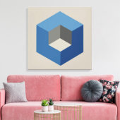 'Iso-Cube Blauw Ingelijste Canvasprint' Canvas Afdruk (Insitu (Woonkamer))