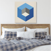 'Iso-Cube Blauw Ingelijste Canvasprint' Canvas Afdruk (Insitu (Slaapkamer))