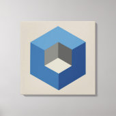 'Iso-Cube Blauw Ingelijste Canvasprint' Canvas Afdruk (Voorkant)