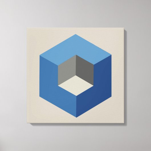 'Iso-Cube Blauw Ingelijste Canvasprint' Canvas Afdruk (Voorkant)