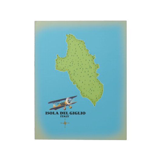 Isola del Giglio Italië kaart Notitieblok (Gedraaid)