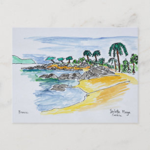 Isolella Beach, Ajaccio Corsica, Frankrijk Briefkaart