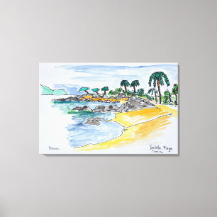 Isolella Beach, Ajaccio   Corsica, Frankrijk Canvas Afdruk