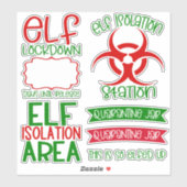Isolement des elfes de Noël do-it-yourself Sticker (Feuille)