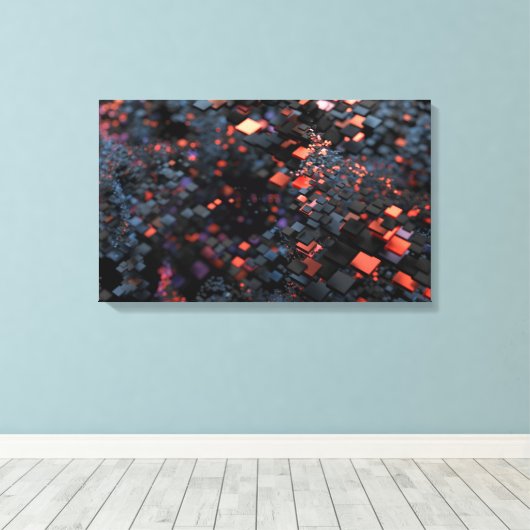 Isometer (zwart) canvas afdruk (Insitu (Houten vloer))