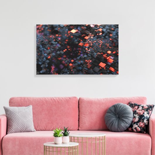 Isometer (zwart) canvas afdruk (Insitu (Woonkamer))