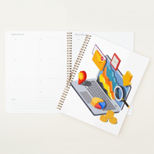 Isometric Business Data Analytics Laptop Planner (Display)