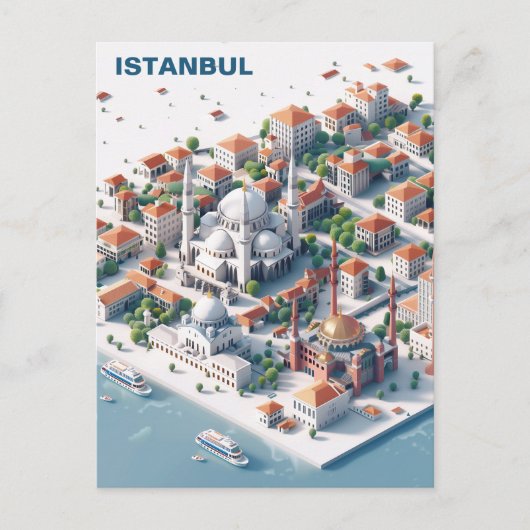 Isometrisch Istanbul Travel Briefkaart (Voorkant)