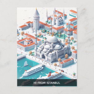 Isometrisch Istanbul Travel Briefkaart
