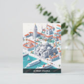 Isometrisch Istanbul Travel Briefkaart (Staand voorkant)