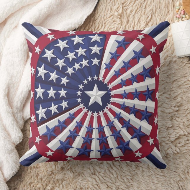 Isometrisch USA Flag Pattern Sierkussen (Deken)
