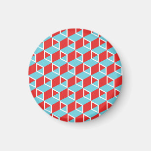Isometrische blokjes: kleurrijke achtergrond. magneet