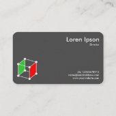 Isometrische Cube Motif v2 - Zwart-wit Visitekaartje (Achterkant)