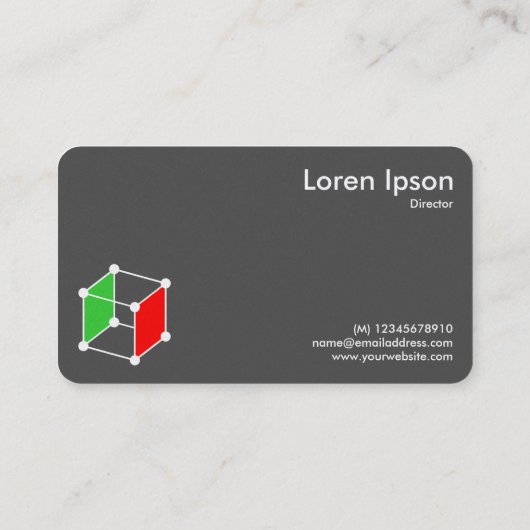 Isometrische Cube Motif v2 - Zwart-wit Visitekaartje (Achterkant)