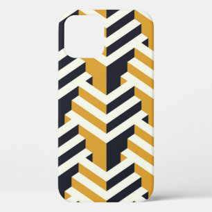 Isometrische naadloze patternart, deco, patroon, n iPhone 12 hoesje