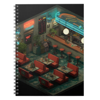 Isometrische Night Diner Glow Notitieboek