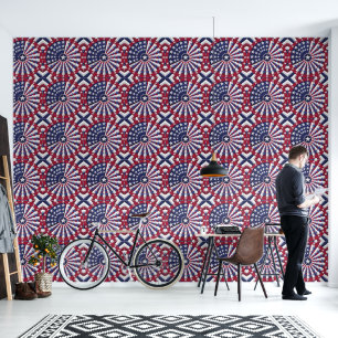Isometrische VS Vlag Patroon Wallpaper & Curtain Behang