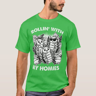 Isopod Pissebed Rollie Pollie Rollen met de Homies T-shirt