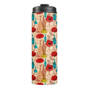 Isothermes Fleurs, vases et bouteilles motif