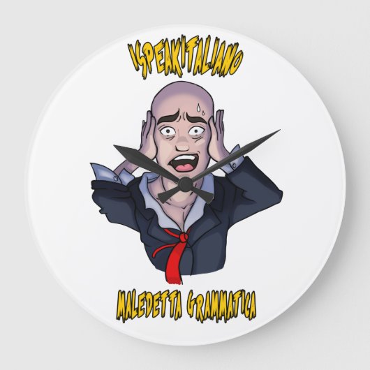 iSpeakItaliano Wall-klok Grote Klok (Voorkant)