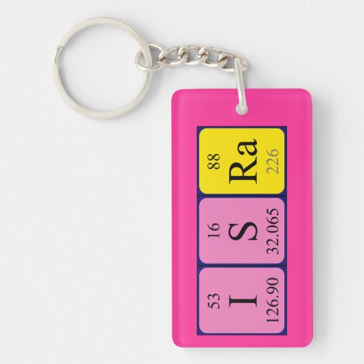 Isra periodieke table name keyring sleutelhanger (Voorkant)