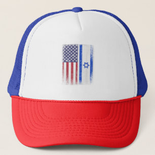 Israël-Amerikaanse vlag Israël VS wortels Amerika Trucker Pet