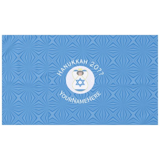 Israel Angel Hanukkah Flag Personalized Horizontal Tafelkleed (Voorkant (Horizontaal))