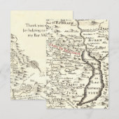 Israel Antiek Map Benjamin Bar Mitzvah Dank je Kaart (Voorkant / Achterkant)