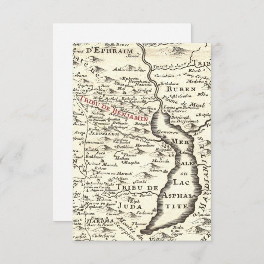 Israel Antiek Map Benjamin Bar Mitzvah Dank je Kaart (Voorkant / Achterkant)