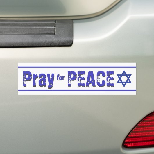 Israël Bid voor vrede grunge Font Bumpersticker (Op auto)