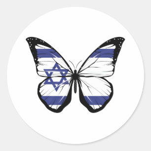 Israel Butterfly vlag Ronde Sticker