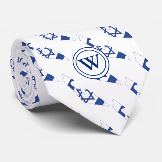 ISRAEL Christelijk scriptmonogram Stropdas (Opgerold)