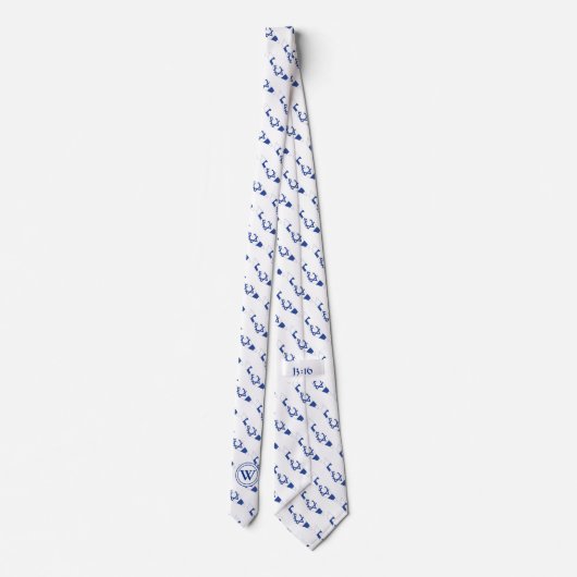 ISRAEL Christelijk scriptmonogram Stropdas (Achterkant)