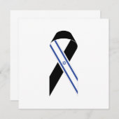 Israël drapeau noir ruban Hanoukka carte de voeux (Devant / Derrière)