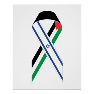 Israël en Palestina vlag vredeslint wit Perfect Poster