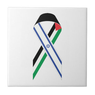 Israël en Palestina vlag vredeslint wit Tegeltje