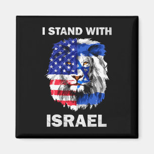 Israël En Vlag Van De Vs Leeuw Ik Sta Met Israël Magneet