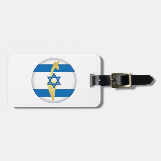 Israel Flag and Map Blue Star of David Emblem Bagagelabel (Voorkant horizontaal)