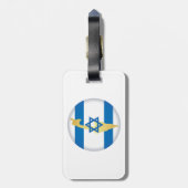 Israel Flag and Map Blue Star of David Emblem Bagagelabel (Achterkant verticaal)