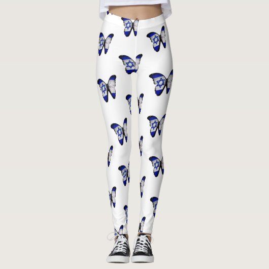 Israel Flag Butterfly Leggings (Voorkant)