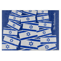 Israel Flag Challah Board - gepersonaliseerd