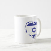 Israel Flag Heart Koffiemok (Voorkant rechts)