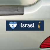 Israel Flag Heart + Map Bumpersticker (Op auto)