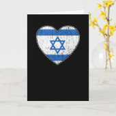 Israel Flag Love Heart Kaart (Gele Bloem)