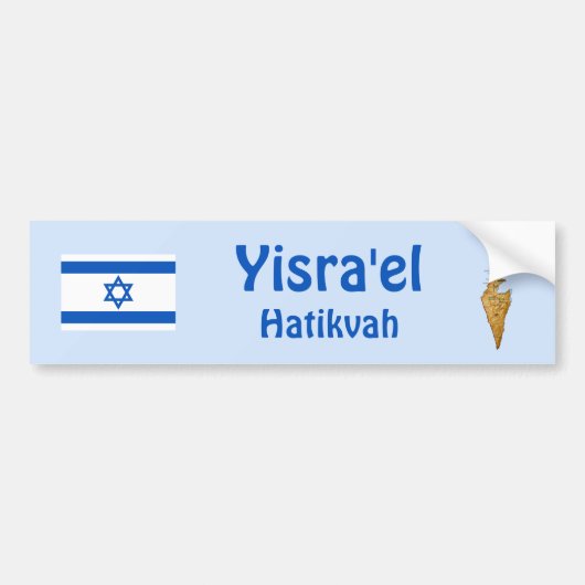 Israel Flag + Map Bumpersticker (Voorkant)
