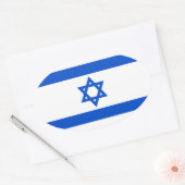 Israel Flag Oval Sticker (Envelop)