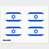Israel Flag Oval Sticker (Vel)