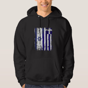 Israël Griekenland Half Vlag Israëlische Griekse V Hoodie